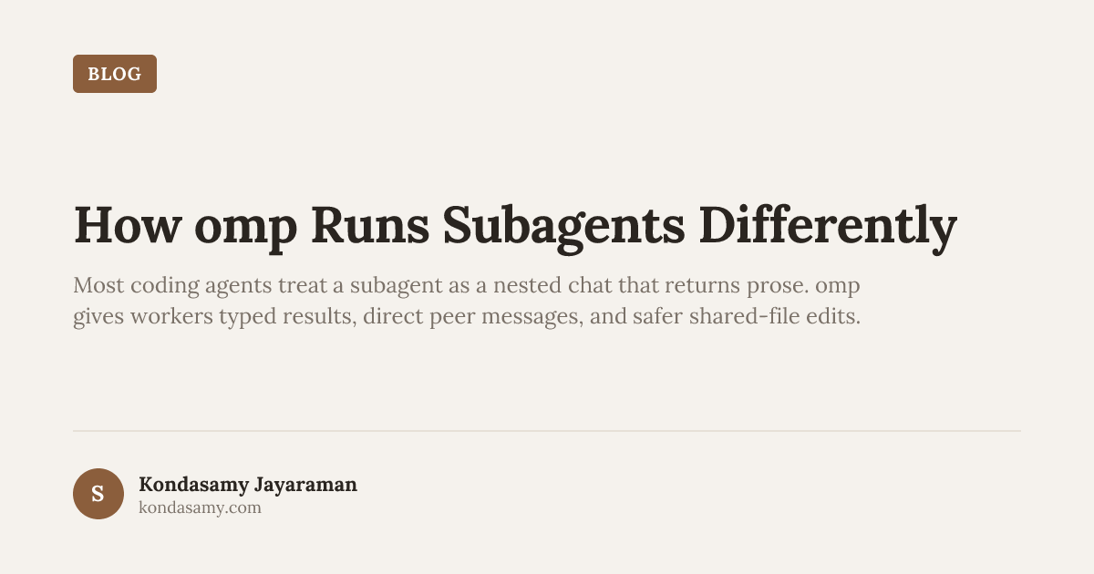 How omp Runs Subagents Differently