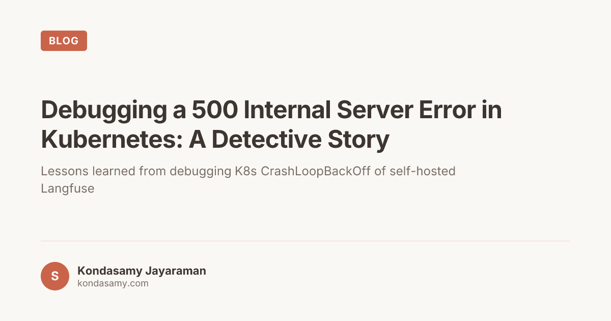Debugging a 500 Internal Server Error in Kubernetes: A Detective Story